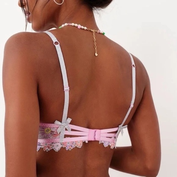 New! For Love And Lemons Aster Embroidered Underwire floral Bra 10195 - Picture 4 of 10